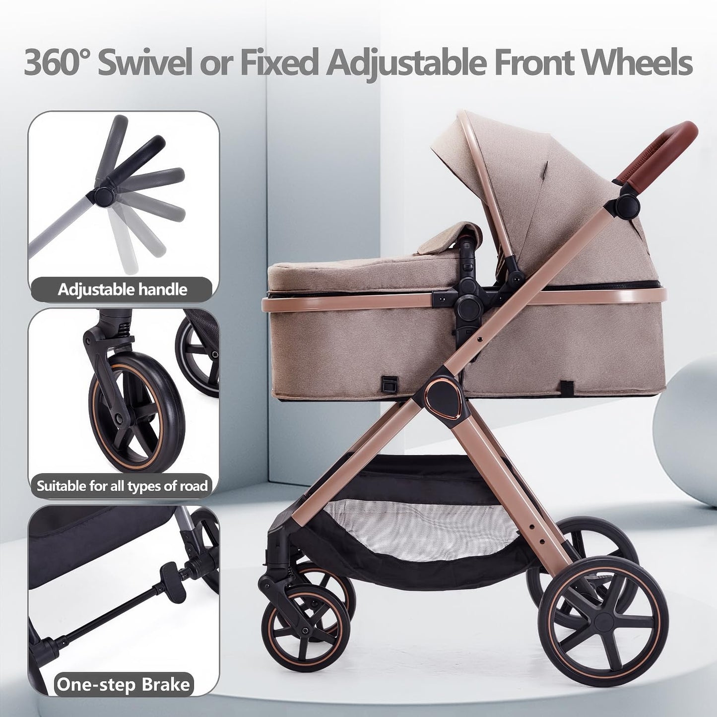 Toddler Convertible Pram Stroller