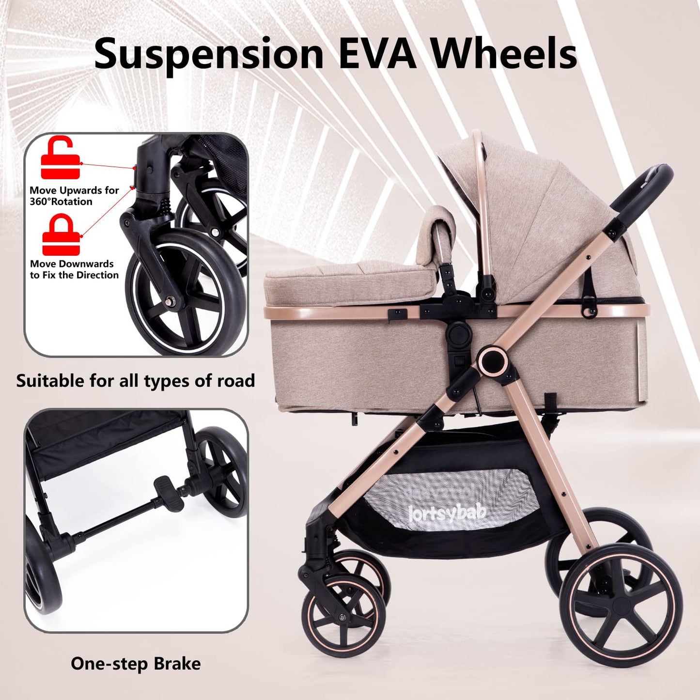 2-in-1 Baby Stroller with Bassinet Mode