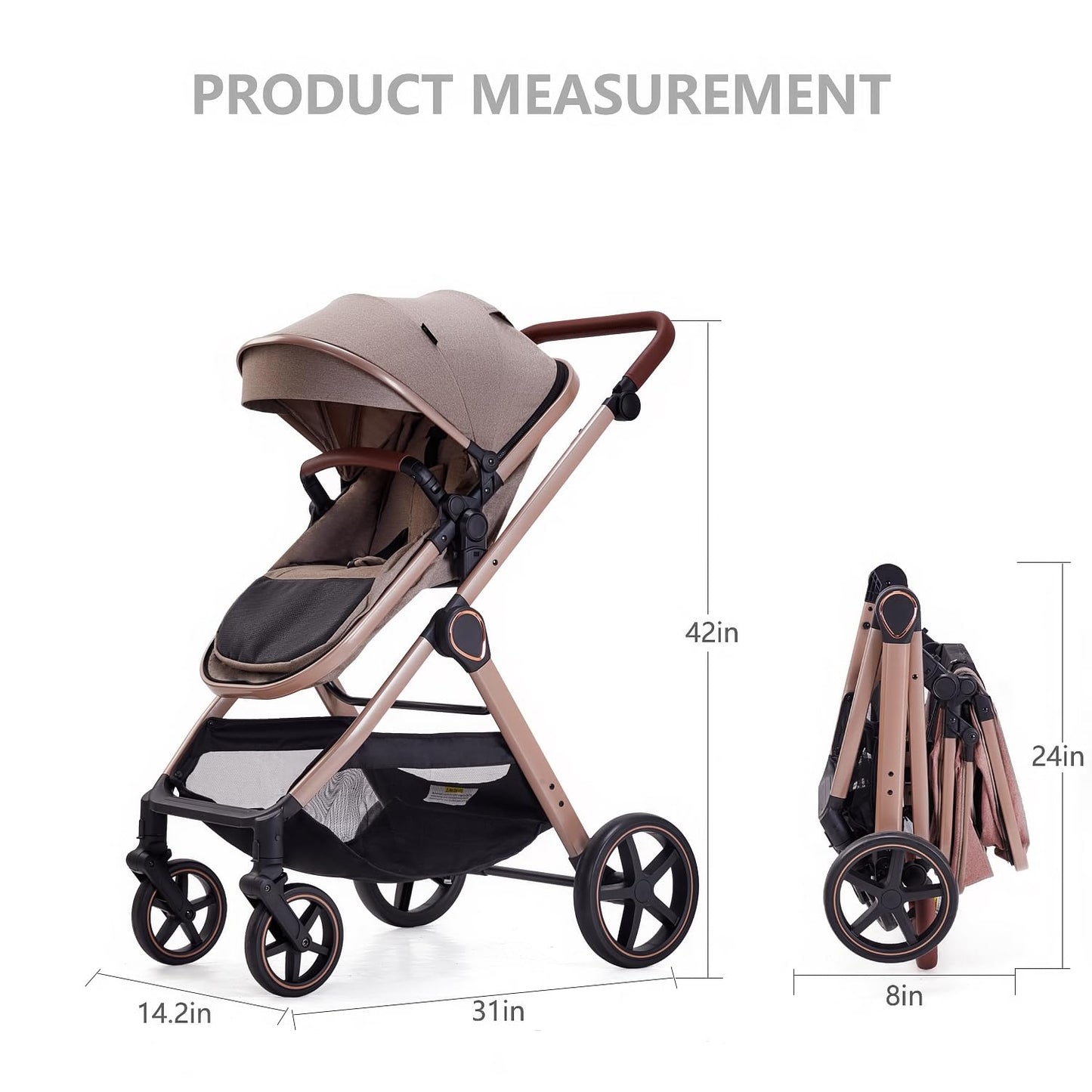 Toddler Convertible Pram Stroller