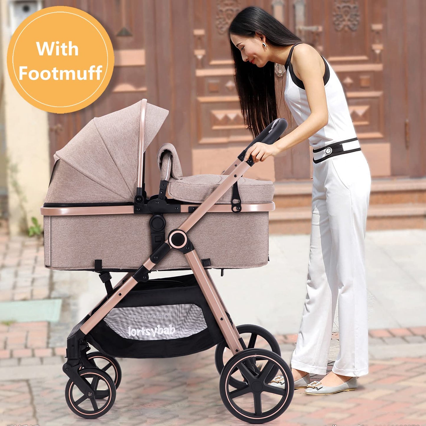 2-in-1 Baby Stroller with Bassinet Mode