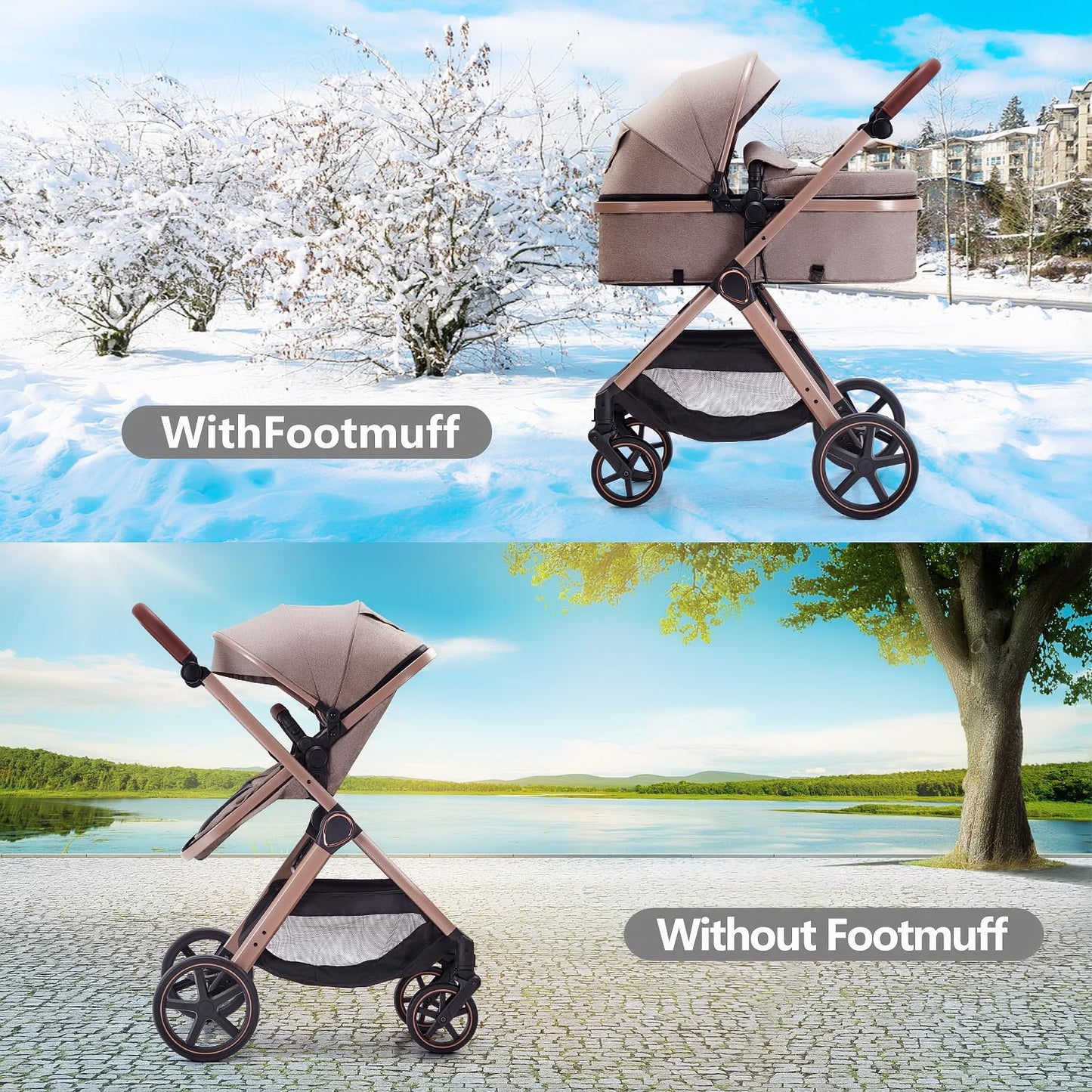 Toddler Convertible Pram Stroller