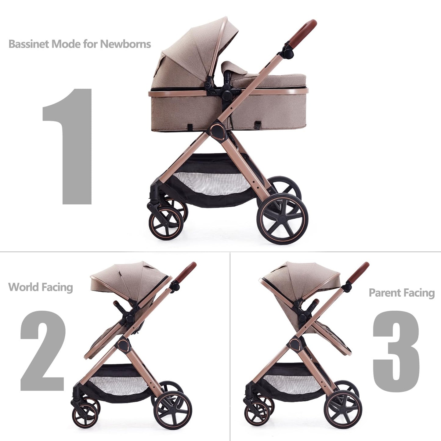 Toddler Convertible Pram Stroller